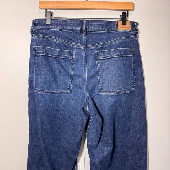 American Eagle Super High Rise Baggy Wide Leg Blue Jeans Size 12 - Picture 7 of 13